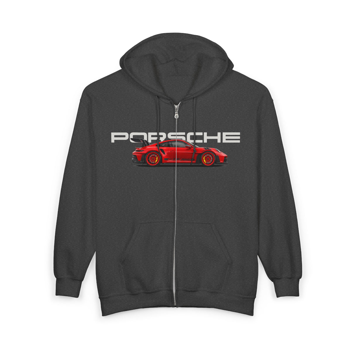 VEXO Red 911 Zip Hoodie — Vintage Sports Car Zip-Up