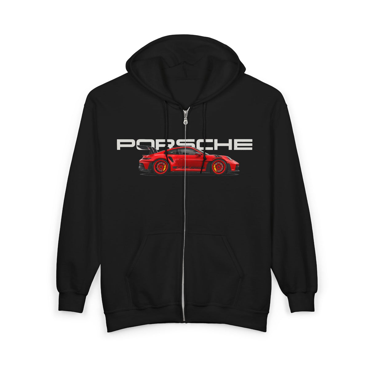VEXO Red 911 Zip Hoodie — Vintage Sports Car Zip-Up