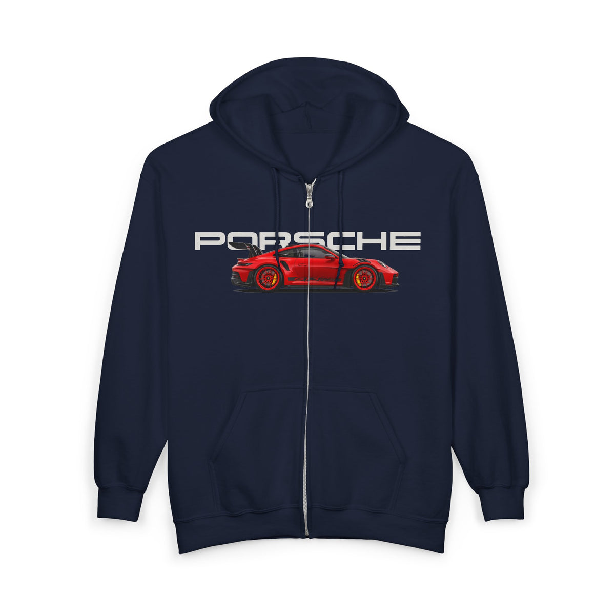 VEXO Red 911 Zip Hoodie — Vintage Sports Car Zip-Up