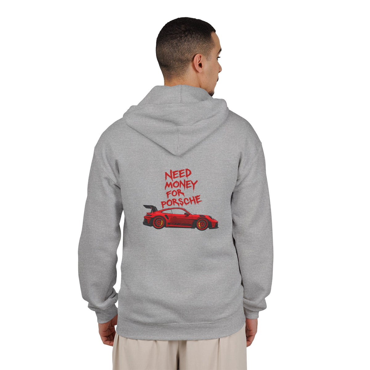 VEXO Red 911 Zip Hoodie — Vintage Sports Car Zip-Up