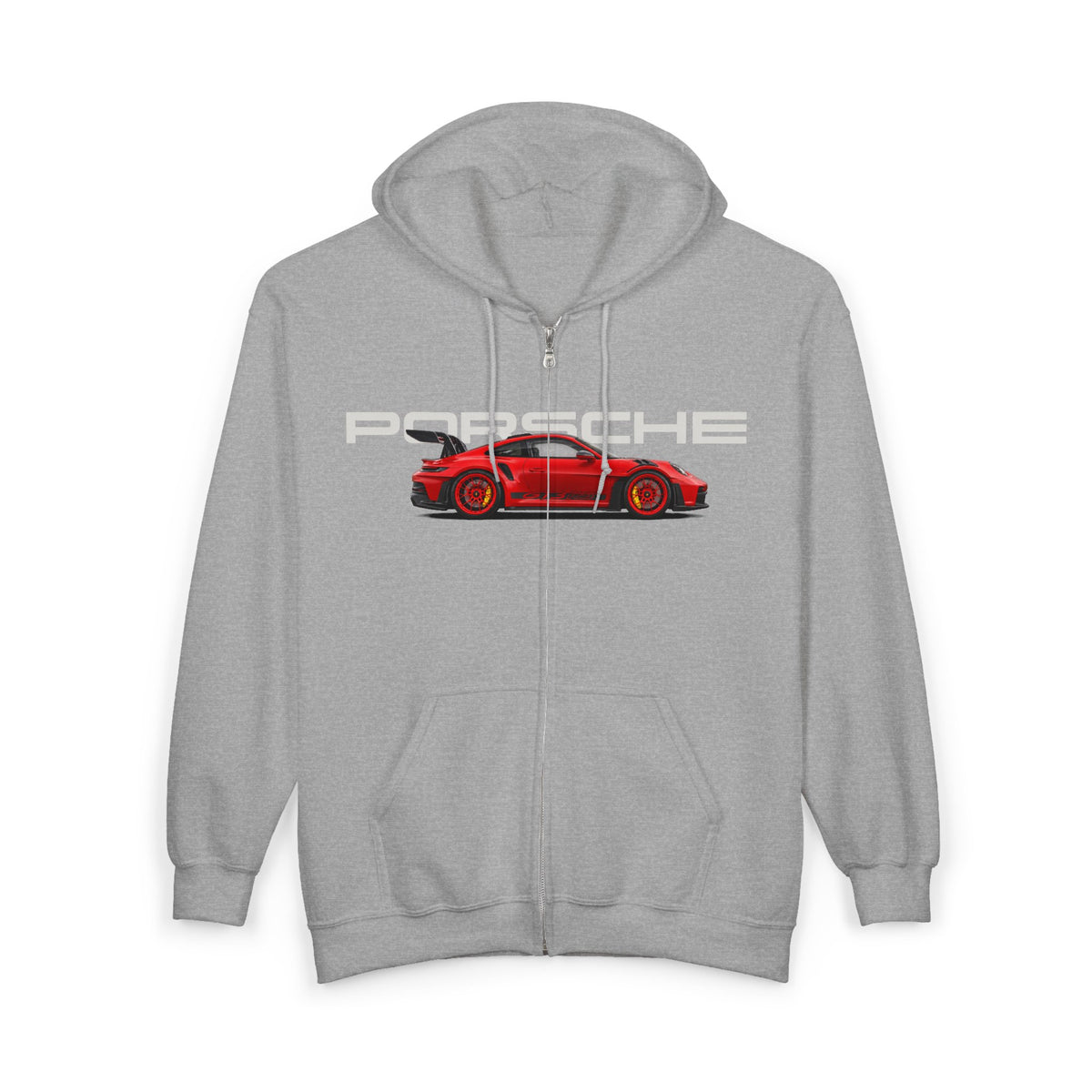 VEXO Red 911 Zip Hoodie — Vintage Sports Car Zip-Up